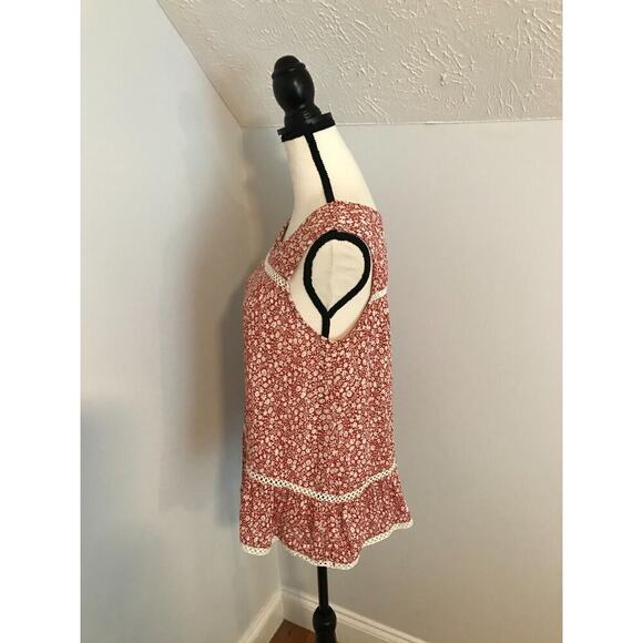 Anthropologie Maeve Quinn Floral and Lace Peplum Top - Picture 3 of 10